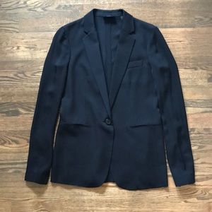 theory black grinson silk blazer